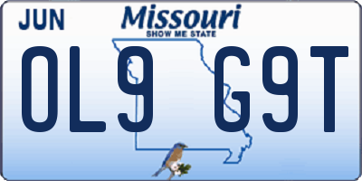 MO license plate OL9G9T