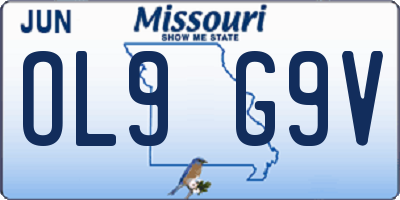 MO license plate OL9G9V