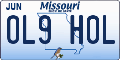MO license plate OL9H0L