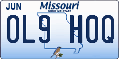 MO license plate OL9H0Q