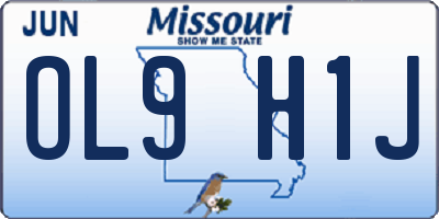 MO license plate OL9H1J