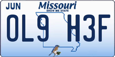 MO license plate OL9H3F