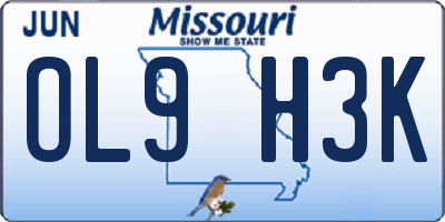 MO license plate OL9H3K