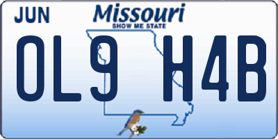 MO license plate OL9H4B
