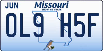 MO license plate OL9H5F