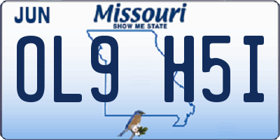MO license plate OL9H5I