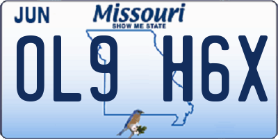 MO license plate OL9H6X