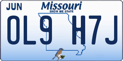 MO license plate OL9H7J