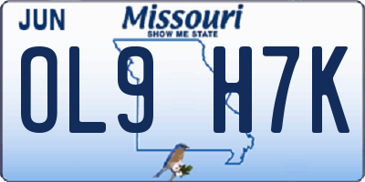 MO license plate OL9H7K