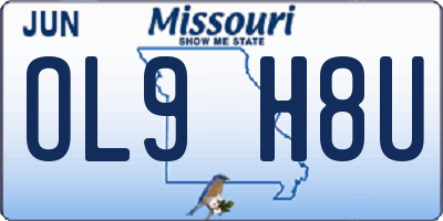 MO license plate OL9H8U