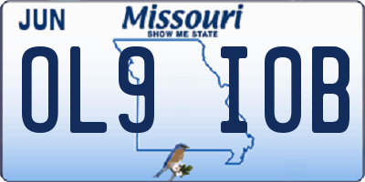 MO license plate OL9I0B