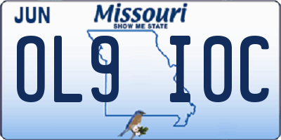 MO license plate OL9I0C
