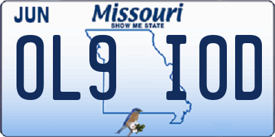 MO license plate OL9I0D