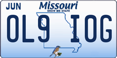 MO license plate OL9I0G