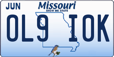 MO license plate OL9I0K