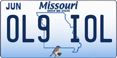 MO license plate OL9I0L
