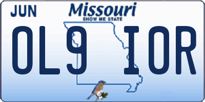 MO license plate OL9I0R