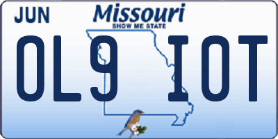 MO license plate OL9I0T