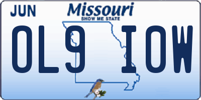 MO license plate OL9I0W