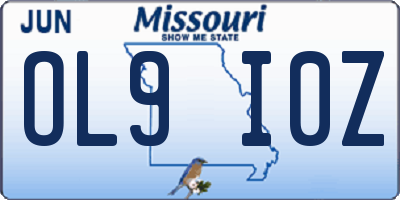 MO license plate OL9I0Z