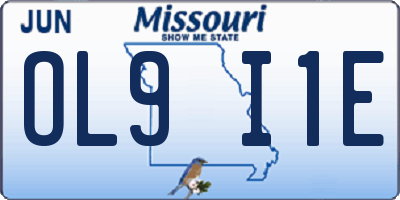 MO license plate OL9I1E
