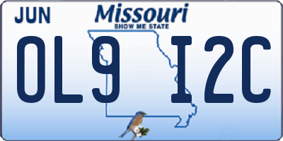 MO license plate OL9I2C