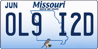 MO license plate OL9I2D