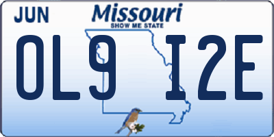 MO license plate OL9I2E
