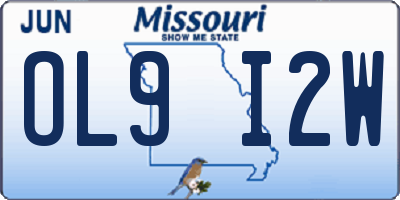 MO license plate OL9I2W