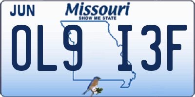 MO license plate OL9I3F