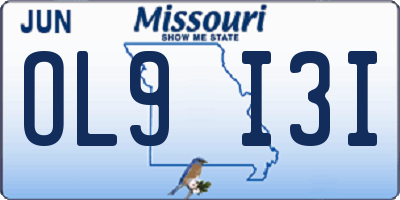 MO license plate OL9I3I
