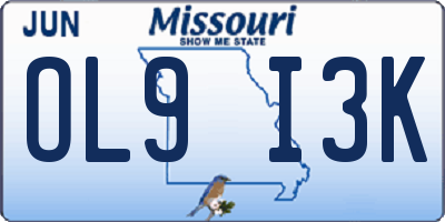 MO license plate OL9I3K