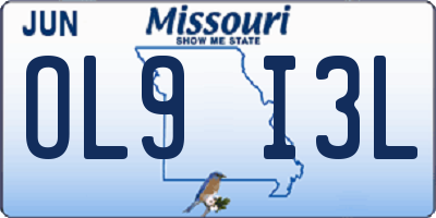 MO license plate OL9I3L