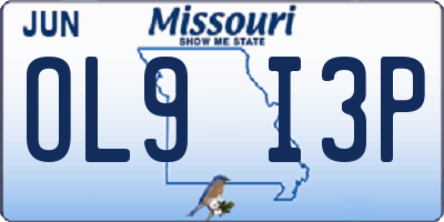 MO license plate OL9I3P
