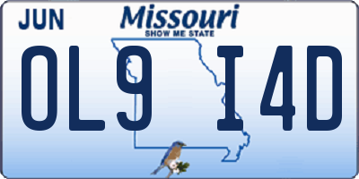 MO license plate OL9I4D