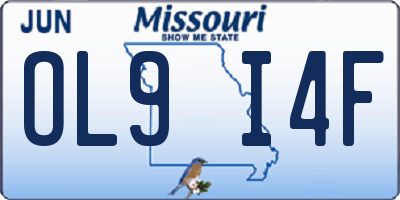 MO license plate OL9I4F