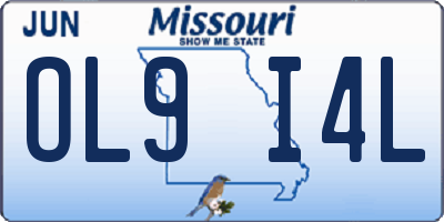 MO license plate OL9I4L