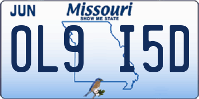MO license plate OL9I5D