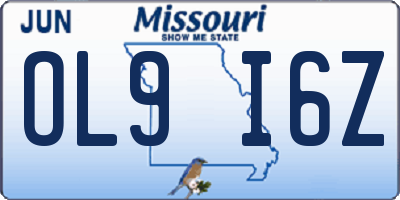 MO license plate OL9I6Z