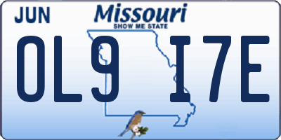 MO license plate OL9I7E