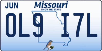 MO license plate OL9I7L