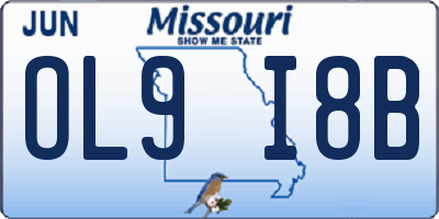MO license plate OL9I8B