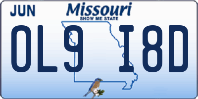 MO license plate OL9I8D