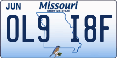 MO license plate OL9I8F