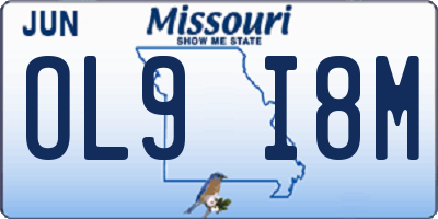 MO license plate OL9I8M