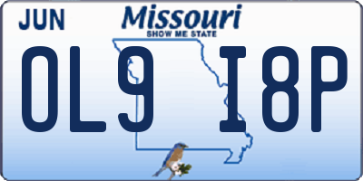 MO license plate OL9I8P