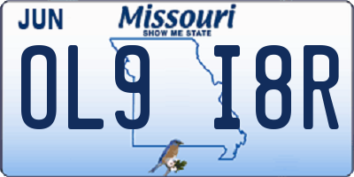 MO license plate OL9I8R