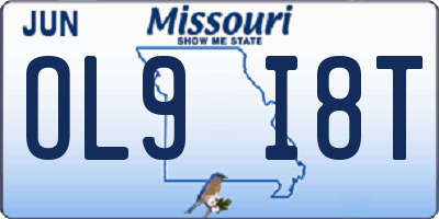 MO license plate OL9I8T