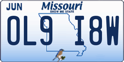 MO license plate OL9I8W