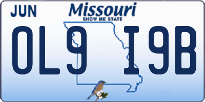 MO license plate OL9I9B